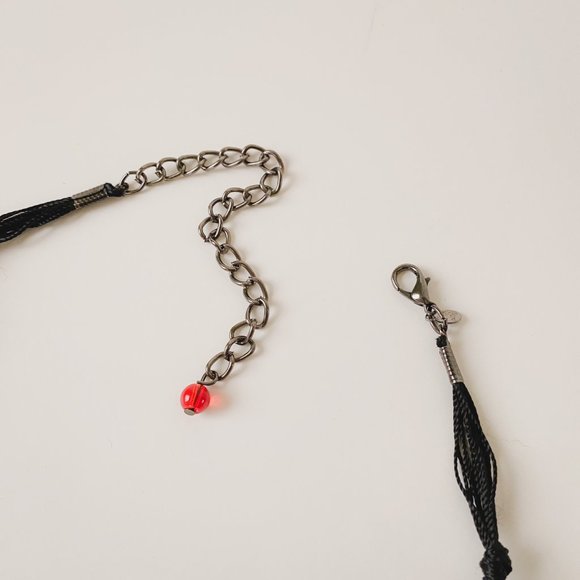 Premier Designs Bright Colorful Shell Glass Beaded Cord Funky Statement Necklace - Picture 9 of 12